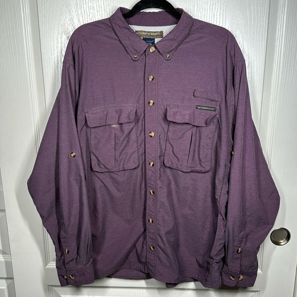 Exofficio Tops - EXOFFICIO Mens Purple Vented Roll Tab Nylon Button Fishing Outdoor ShirtXL Read